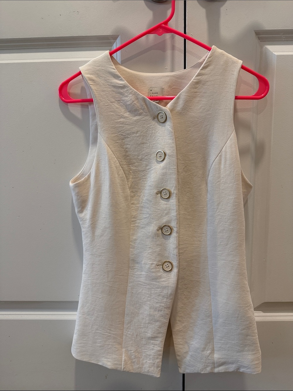 Target Cream Button-Front Sleeveless Top